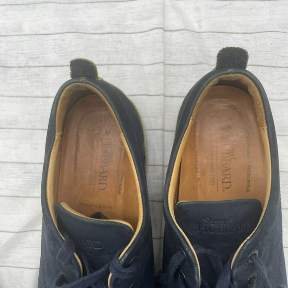 Samuel Hubbard Free Unsneaker Navy Nubuck Leather Oxford Dress Sneaker Shoe 10M